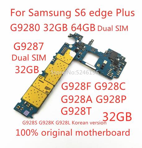 Para Samsung Galaxy S6 edge Plus G928F G928C G928A G928P G928T G9287 G9280 32GB 64GB original desbloqueado motherboard replacement ► Foto 1/2