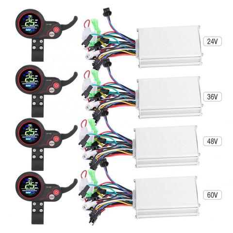 Controlador con botón de cambio, equipo de control con pantalla LCD y panel de regulación para bicicleta eléctrica o monopatín 24V 36V 48V 60V 250W/350W ► Foto 1/6