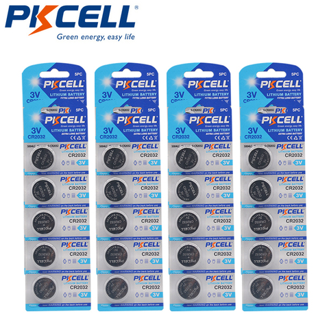 40 Uds PKCELL CR2032 3V pilas de botón BR2032 DL2032 ECR2032 celular batería de botón de litio para ver coche llave de control remoto ► Foto 1/6