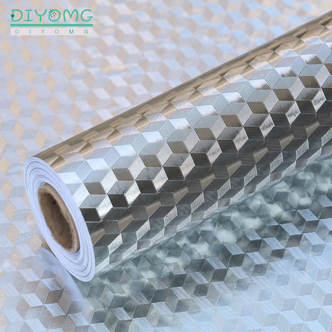 Pegatinas impermeables a prueba de aceite para cocina papel de aluminio autoadhesivo de alta temperatura antiincrustante, pegatinas para armario y estufa ► Foto 1/6
