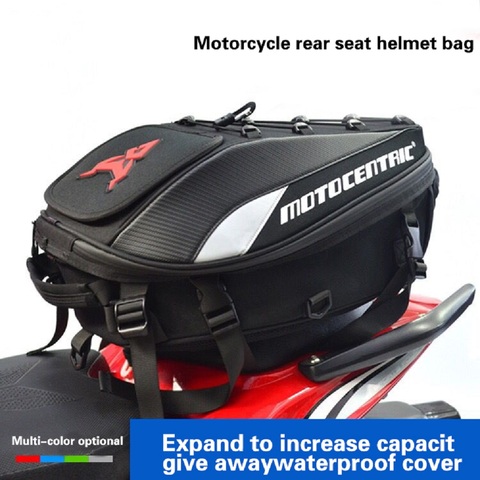 Mochila trasera para motocicleta, bolso multifuncional de gran capacidad y material duradero, accesorio apto para colocar en el asiento de la moto, nuevo ► Foto 1/6