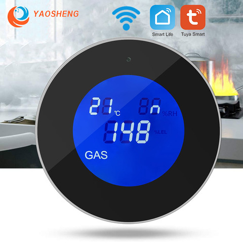 YAOSHENG 210W Tuya Wifi Detector de Gas SmartLife App Control de Combustible Gas Natural Sensor de alarma por pérdida para ALARMA DE SEGURIDAD PARA EL HOGAR ► Foto 1/6