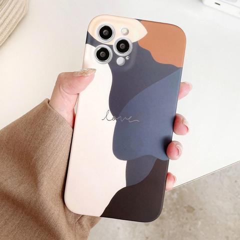 Funda de teléfono con diseño geométrico abstracto para iPhone, carcasa de silicona suave con diseño artístico Retro para iPhone 12 Pro 11 Pro Max XR XS Max X 7 8 Plus 12 ► Foto 1/6