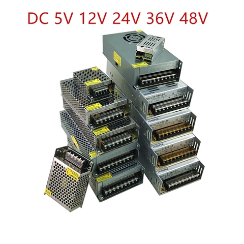 Transformadores de iluminación 24V DC 12V 36V 48 V, adaptador de fuente de alimentación 12 24 36 48 V 3A 5A 6A 8A 10A 15A 20A, controlador LED, tira de laboratorio ► Foto 1/1