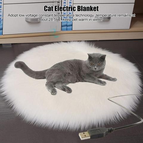 Almohadilla calefactora de felpa para Gato pequeño, manta eléctrica de temperatura constante, impermeable, antifisgones, para invierno ► Foto 1/6