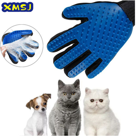 Guantes para Cepillar el pelo de mascotas, para cepillar la limpieza efectiva de la espalda, masaje, pelo de baño, piel, peines para gatos y perros ► Foto 1/6