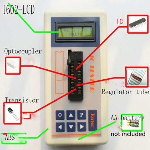 Probador de circuito integrado portátil probador IC transistor medidor mantenimiento en línea Digital LED ic tester ► Foto 1/6