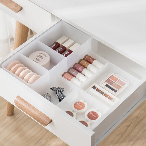 Ajustable de estilismo para salpicadero caja de almacenamiento para maquillaje de plástico artículos envase cosmético divisor de escritorio artículos acabado caja MJ829 ► Foto 1/5