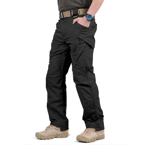 Pantalones de camuflaje tácticos IX9 para hombre, pantalones militares del Ejército SWAT de combate, muchos bolsillos, elásticos, flexibles, informales ► Foto 1/6