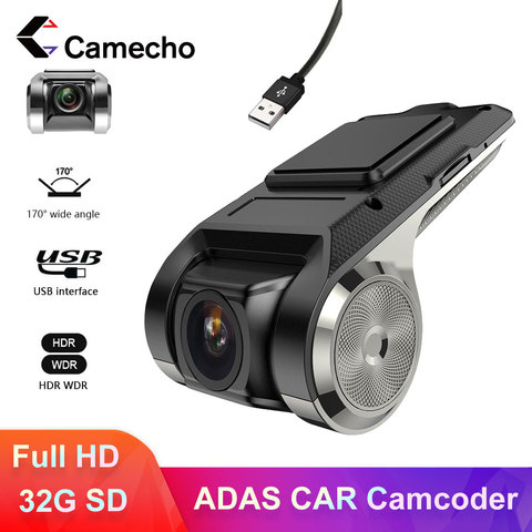 Camecho-cámara de vídeo para coche grabadora de vídeo HD 720P, ADAS, sensor G, cámara de salpicadero, era para Android, grabador con WiFi, cámara de salpicadero, DVR ► Foto 1/6