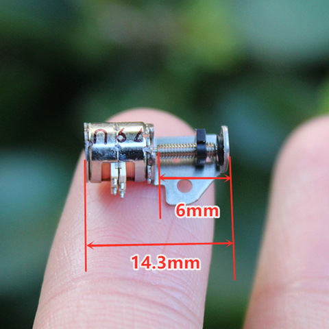 Pequeño Motor paso a paso de precisión de 4 cables, tuerca de tornillo deslizante, Bloque Móvil, pequeño Motor de 6mm, 2 fases ► Foto 1/5