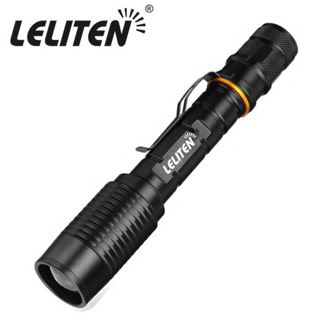 Zoomable 9000LM XM-T6 L2 led policía Zoom linterna Led linterna de la bicicleta de la lámpara de la luz linternas antorchas uso 2x18650 batería + Clip ► Foto 1/6