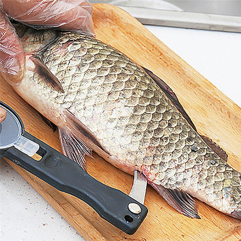 Espátula para eliminar la piel de la báscula de pescado, limpiador de cuchillos, pelador de cocina, herramienta de pesca de eliminación rápida, utensilios de cocina, novedad ► Foto 1/6