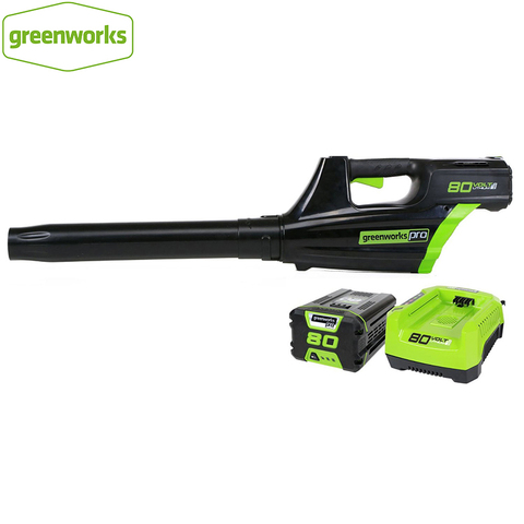 Greenworks-soplador de hojas inalámbrico con batería de litio, potente herramienta de limpieza eléctrica para jardín, 80V, 750W ► Foto 1/5