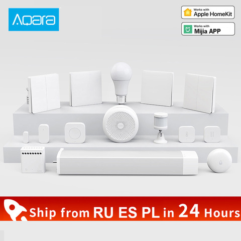 Xiaomi Aqara kits de hogar inteligente Gateway 3 pared interruptor inalámbrico de la ventana de la puerta de Sensor módulo de relé inalámbrico para Mijia APP ► Foto 1/6