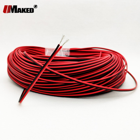 10M 50M led cable 24AWG 26AWG 2pin conserva rojo cobrizo negro 300V aislado de PVC UL2468 cable electrónico tiras LED extender cables ► Foto 1/6