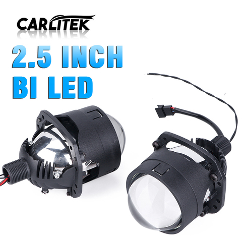 2,5 pulgadas Bi proyector LED len luz LED frontal lente estilo de coche 6000K 90W H1 H7 H11 bombilla LED para Universal brillante y rápido Carlitek SA ► Foto 1/1