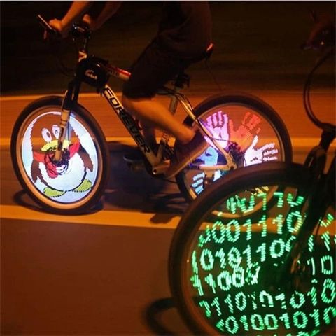 Luces de rueda de radios para bicicleta, iluminación LED programable para exteriores, recargable, OEM, personalizada ► Foto 1/6