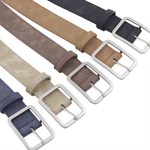 Cinturón ancho de cuero para mujer, cinturón femenino de estilo Vintage con hebilla cuadrada, en color negro, marrón y azul marino, 2022 ► Foto 1/6