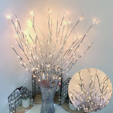 Lámpara con diseño de rama de sauce para Navidad, decoración de árbol de fiesta, boda, 20led, luz suave ► Foto 1/6