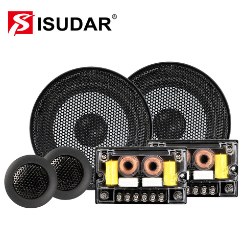 ISUDAR SU601 coche componente sistema de altavoces 6,5 pulgadas 2 puerta del vehículo Audio de coche altavoces estéreo de alta fidelidad con Tweeter Crossover ► Foto 1/6