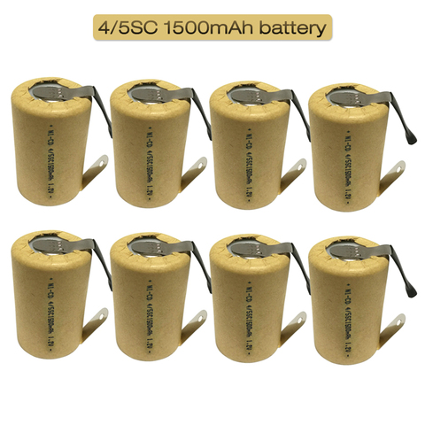 Batería recargable ni-cd SC de 1,2 V y 1500mAh, pila recargable de níquel y cadmio con pestaña de soldadura para herramienta eléctrica, taladros, 4/5SC ► Foto 1/6