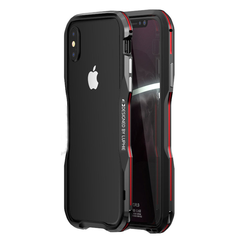 De Metal de lujo parachoques caso para iPhone X marco de aluminio duro 3D cubierta protectora para iPhoneX XS MAX XR 7 8 Plus caso de parachoques ► Foto 1/6