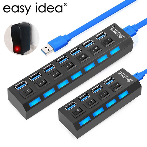 Hub USB 3,0 USB Splitter USB Multi 3 2,0 Hub múltiples 4/7 Hab divisores de uso de energía adaptador de computadora accesorios para PC ► Foto 1/6