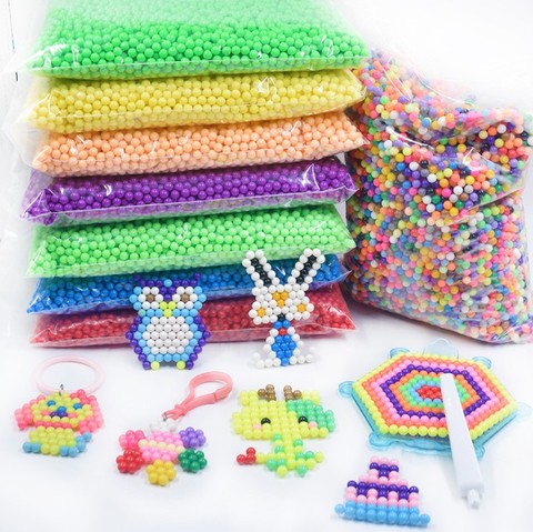 500 unids/set 30 colores 5mm perlas de agua de Spray aqua magia educativos 3D cuentas rompecabezas accesorios para los juguetes para los niños ► Foto 1/6