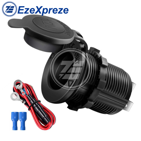 Enchufe de encendedor impermeable con cable D5 para vehículo, toma de corriente de 12V-24V para coche, barco, motocicleta, camión, ATV, resistente al agua ► Foto 1/6