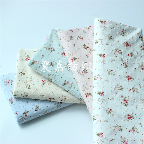 Tela de algodón con estampado Floral para niños y mujeres, tejido pequeño de corte de lunares, 150x50cm, para hacer ropa de niños, blusa, falda ► Foto 1/5