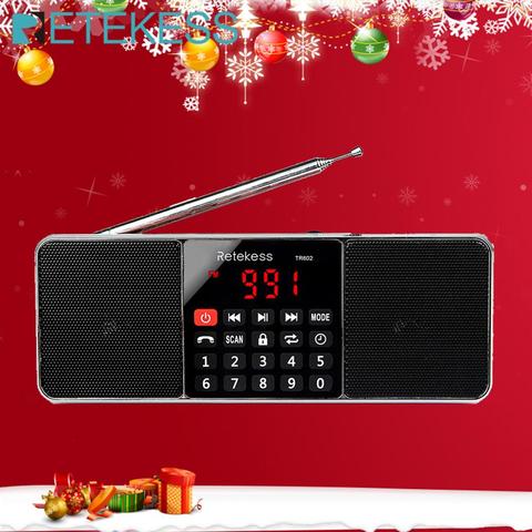 RETEKESS TR602 receptor de Radio Bluetooth Radio portátil FM AM con reproductor MP3 altavoz inalámbrico auxiliar soporte TF tarjeta temporizador de sueño ► Foto 1/6