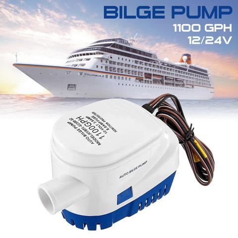 Bomba de escape de agua para barcos bomba de sentina automática para barcos de 12V, sumergible con interruptor de flotador, 1100GPH ► Foto 1/6