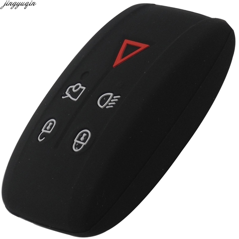 Funda protectora de silicona con diseño de llave de coche remota para Jaguar XF XK XKR x-type s-type 5 botones Smart Key ► Foto 1/1