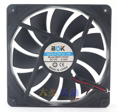 Original BDK BDH13525S DC12V 0.29A 135x135x25MM 13cm 2 líneas ventilador de enfriamiento de ordenador ► Foto 1/4