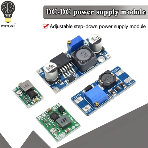 Módulo de fuente de alimentación estabilizada de voltaje de DC-DC, módulo regulador de voltaje ajustable, LM2596S-ADJ, MT3608, MP1584EN ► Foto 1/6