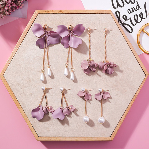 Estilo coreano lindo flor pendientes colgantes para mujeres 2022 nueva moda dulce encanto columpio pendientes mujer venta al por mayor joyería regalo ► Foto 1/6