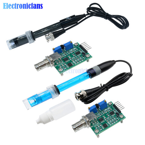 1Set líquido PH 0-14 regulador de detección de valor Módulo de Sensor Monitor medidor de Control probador + BNC PH Sonda de electrodo para Arduino ► Foto 1/6