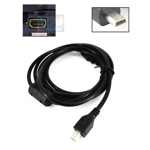 Cámara USB 8 Pin Cable de datos de PC para Panasonic Lumix TZ5 LF1 LX2 LX3 LX5 LX7 FS5 FS6 FS7 FS70 FZ5 FZ7 FZ8 FZ15 FZ20 FZ30 TZ4 ► Foto 1/5