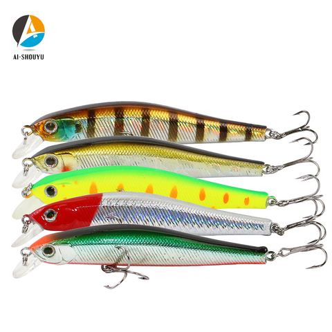 Señuelo de pesca magnético AI-SHOUYU cebo duro 90mm 9g Minnow Wobblers bajo cebos artificiales Lucio cebos para carpa Swimbait con 2 anzuelos ► Foto 1/6