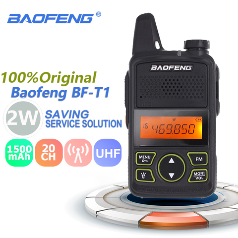 100% Original BAOFENG BF-T1 MINI Walkie Talkie UHF 400-470 MHz portátil T1 Radio de dos vías Radio Amador micro receptor USB ► Foto 1/6