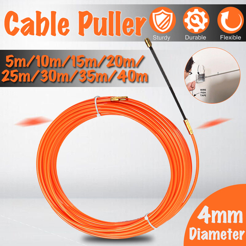 Dispositivo de guía naranja de 4mm, 5 metros a 40 metros, extractor de Cable eléctrico de Nylon, conducto de serpiente, Cable de cinta para pescar ► Foto 1/6