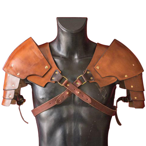 Armadura de batalla para hombres, armadura de cuero con remaches, estilo Steampunk, Medieval, guerrero vikingo, Gladiador, samurái, caballero, accesorios de fiesta ► Foto 1/6