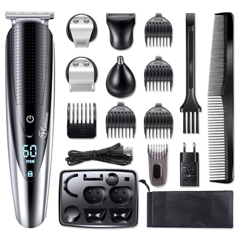 Surker 5 en 1 cortadora de cabello eléctrica IPX5 impermeable de los hombres de pelo profesional de la máquina Barbero recargable Clipper pelo SK-0068 ► Foto 1/6