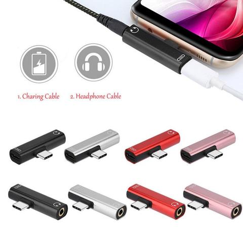 Adaptador auxiliar de tipo C de 2022mm, 2 en 1, USB C a 3,5mm, para Xiaomi tipo C 3,5, conector de Audio para auriculares, novedad de 3,5 ► Foto 1/6