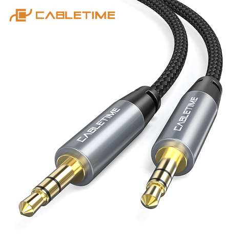 CABLETIME Cable auxiliar de 3,5mm Cable de extensión de auriculares Jack 3,5 macho a macho Cable de Audio estéreo adaptador para coche altavoz móvil C103 ► Foto 1/6