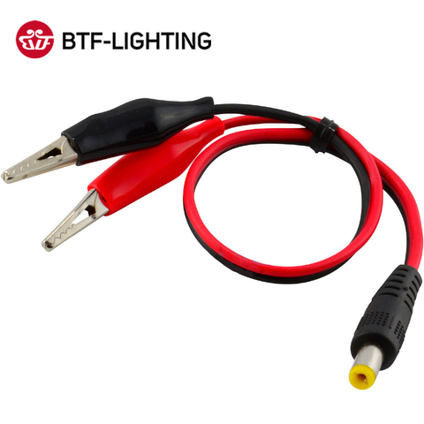 Pinzas de cocodrilo de Metal de 5,5x2,1mm, pinza eléctrica conector macho, tira LED, Controlador de luz, bota de plástico negro y rojo ► Foto 1/1