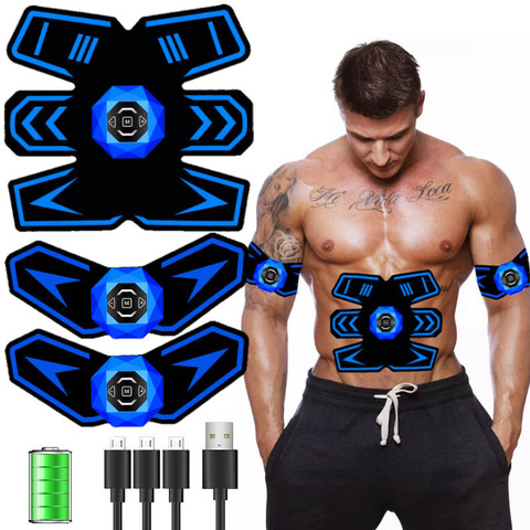 Inalámbrico eléctrico ABS Estimulador muscular EMS Abdomen cintura entrenador Myostimulator cuerpo de pérdida de peso Fitness adelgazamiento masajeador ► Foto 1/6