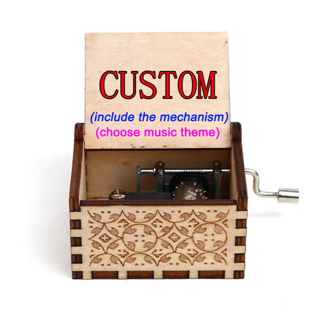 Caja de música vacía de madera tallada personalizada privada tema de película caja de música personalizada Regalo de Cumpleaños de navidad regalo de madera regalos de boda personalizados ► Foto 1/6