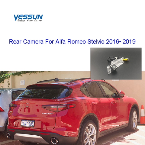 Yessun vista trasera de coche cámara de visión nocturna de HD cámara de marcha atrás para estacionamiento Alfa Romeo Stelvio 2016 ~ 2022 ► Foto 1/6